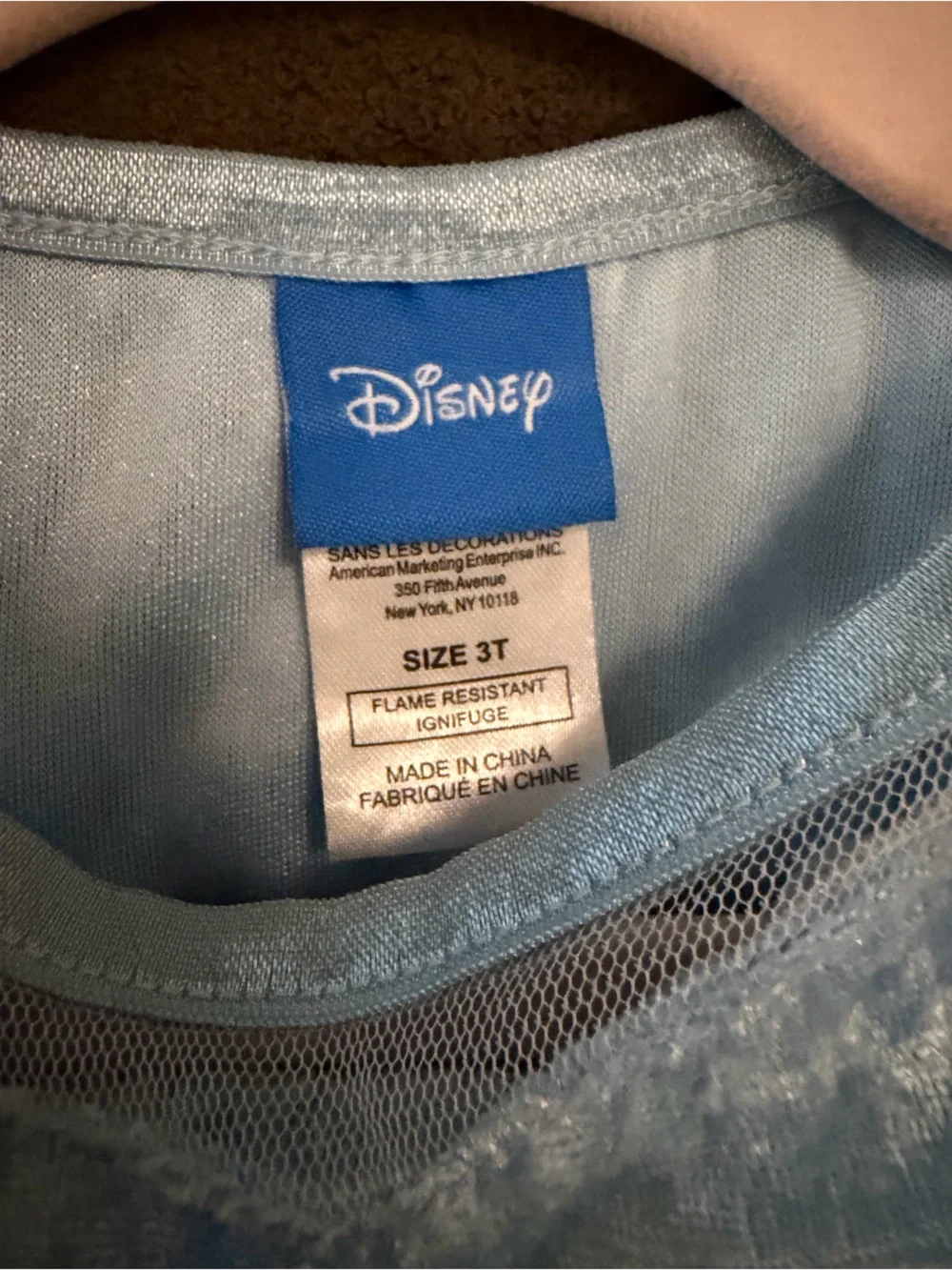Disney Light Blue Princess Costume Dress with Sheer Tulle